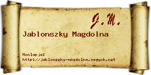 Jablonszky Magdolna névjegykártya