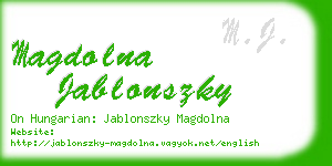 magdolna jablonszky business card